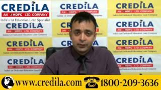 What costs does Credila education loan cover?