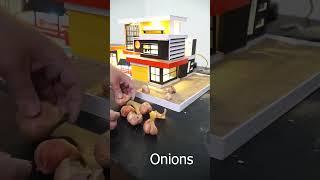 Growing onions in miniature house models #shorts #diy #onion #growth