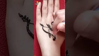 letter A with henna Mehndi design