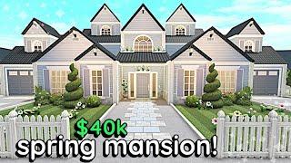 40k Bloxburg Spring MANSION 3 Story House Build Tutorial *Exterior*