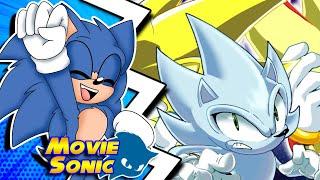 Movie Sonic Reacts to Sonic & Shadow vs Nazo - Fan Animation