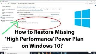 how to restore high performance power plan in windows 10