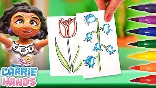 Disney Encanto Mirabel & Isabela Draw A DIY Flower Garden  Craft Videos For Kids