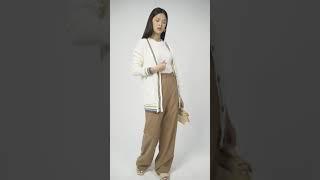 9 to 12 Varsity Korean Cable Knit Cardigan Rajut Wanita