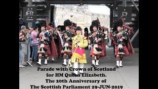 20th anniversary Scottish Parliament - Escort to the Crown - Scots Guards Royal Mile 2019 4KUHD