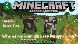 Why do my animals keep Disappearing?  Tuesday Quick Tips Minecraft Bedrock Edition 1.19