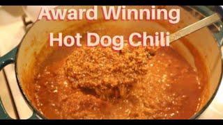 Chili Dogs Coleslaw And Fried Potatoes. Award Winning Hot Dog Chili Recipe. Hot Dog Chili Sauce