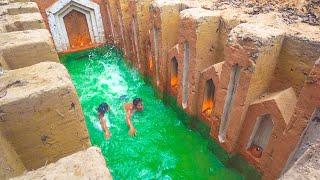 Men Build The Most Amazing Underground Tunnel Swimming Pool in Underground House by ancient skills