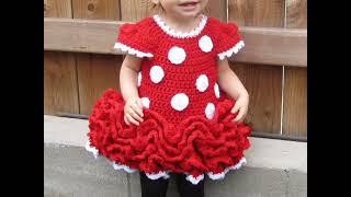 Beautiful red crochet  baby girl frock patterns 2023  frock red crochet pattern