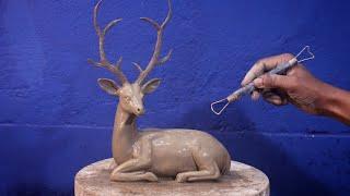 How to make deer with clay  mitti ka deer banana  clay modelling