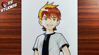 How to Draw Ben 10  Drawing Ben Tennyson From Ben 10 - Alien Force and  Ultimate Alien