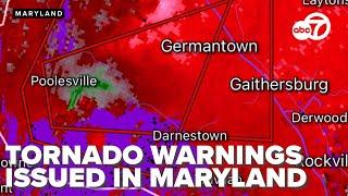 SEVERE WEATHER Tornado Confirmed in Montgomery County Maryland warnings issued across Maryland