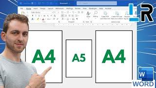 Combine DIFFERENT paper sizes in 1 document MS Word - 1 MINUTE