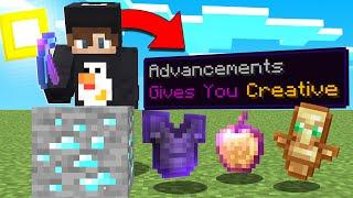 Advancements Gives Creative  ماين كرافت ولكن الاتشيفمنت تحولك قيم  مودهكرت اللعبة ؟