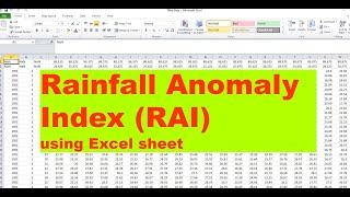 How to calculate RAI Rainfall Anomaly Index using Excel Sheet