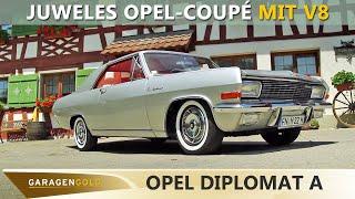 Opel Diplomat A V8 Coupé Juwele Rarität mit V8 im Bug - das Königs-Coupé von Opel  Garagengold