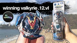 BEACH UNBOXING Winning Valkyrie 12.Vl in Hawaii + Review & Spin Test  Beyblade Burst Chouzetsu