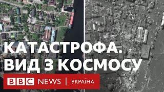 Підрив дамби Каховської ГЕС кадри з космосу