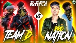 PRONATION Vs TEAM D  4v4 Battle Fastest Mobile Player Vs Pro Hackers Dangerous Free Fire Custom