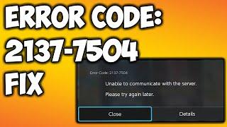 FIX Error Code 2137-7504 on Nintendo Switch