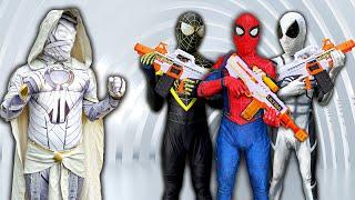 TEAM SPIDER-MAN vs BAD GUY TEAM  Rescue RED HERO and Take Back SPIDER-MANs HOUSE  Live Action 