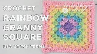Crochet Rainbow Granny Square   Unicorn Dreams Blanket CAL