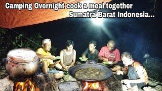 Camping Overnight cook a meal together  Sumatra Barat Indonesia