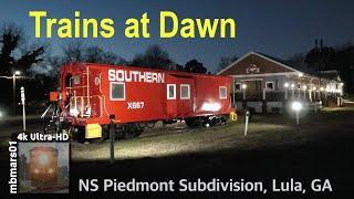 8U4k Trains at Dawn Norfolk Southern Piedmont Subdivision Lula GA 01062023