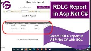 Asp net RDLC Report  Create RDLC Report in Asp net C# With SQL Step By Step