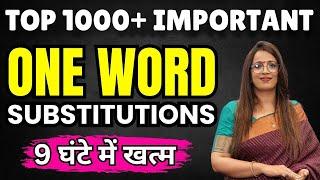 Top 1000+ Important questions of One Word Substitution For SSC CGL & All Upcoming Exams  Rani mam