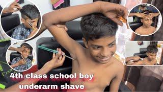 4th class school boy underarm shavefull body massage school boyhaircut #school #boy beard shave