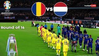 Romania Vs Netherlands - UEFA Euro 2024 -Round 16  Full Match  & Penalties  PES Realistic Gameplay