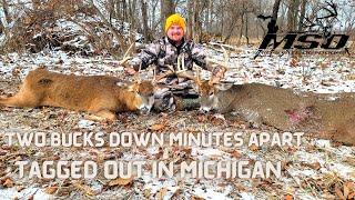 TWO BIG BUCKS DOWN WITHIN MINS  Tagged Out  Michigan Gun Season 2022