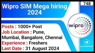 Wipro SIM Mega hiring 2024  Wipro Job  School of IT Infrastructure Management 2024  Full Time Job