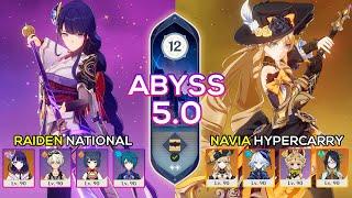 C0 Navia Hypercarry & C0 Raiden National  Spiral Abyss 5.0  Genshin Impact