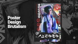 Kimono Character Poster Brutalist - Tutorial Photoshop CC 2023