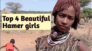 Top 4 beautiful hamer tribe girls  #africantribe