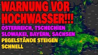 Warnung vor Hochwasser - Österreich Tschechien Slowakei Sachsen Bayern