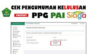 Cara Cek Pengumuman Kelulusan Pretest PPG PAI  Siaga Pendis