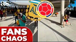 CHAOS at Hard Rock Stadium as Colombian fans BRACH THE GATES at the Copa América final