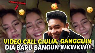 Giulia Baru Bangun Aku Langsung Video Call  WKWKWK - Ome.TV Internasional