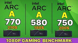 Intel Arc a750 Vs a580 vs Intel Arc a770 Vs Rx 6600XT vs RTX 3050 Vs RX 6600 vs GTX 1660 Vs  6500XT