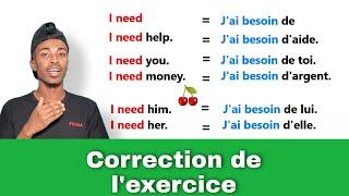 Correction de lexercice  anglais facile avec iliass  easy french sentences 