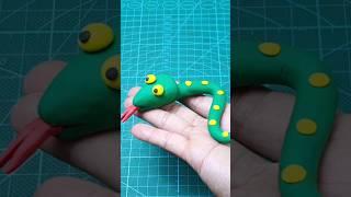 Snake clay modelling i made snake fish making #claymodel #diy #plastic #snake #clay #tutorial