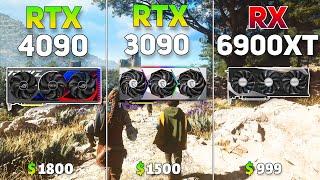 RTX 4090 vs RTX 3090 vs RX 6900XT  Test in 12 Games at 4K  Raw Performance 