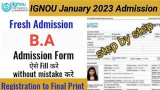 IGNOU BA Admission Process 2023  IGNOU B.A Admission Form fill up Online 2023 Full Details