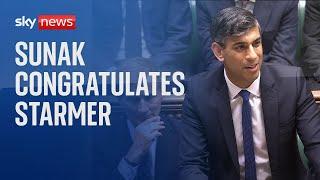 Rishi Sunak congratulates Sir Keir Starmer ahead of his formidable task in leading country