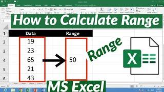 How to Calculate Range in MS Excel  How to Find Range in MS Excel  Range Formula in Excel  Range