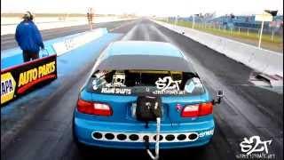 Street2Track Bertos AWD civic get so close to hitting that 8 sec pass with a 9.08 at 146