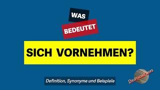 Was bedeutet sich vornehmen?  Definition Synonyme und Beispiele